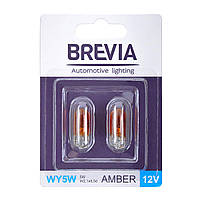 Лампа накаливания Brevia WY5W 12V 5W W2.1x9.5d AMBER B2, 2шт