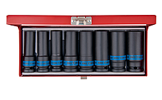 Набір ударних головок 1/2" довгі 12-24 мм 8шт 6-гранні KING TONY 4410MP01, фото 3