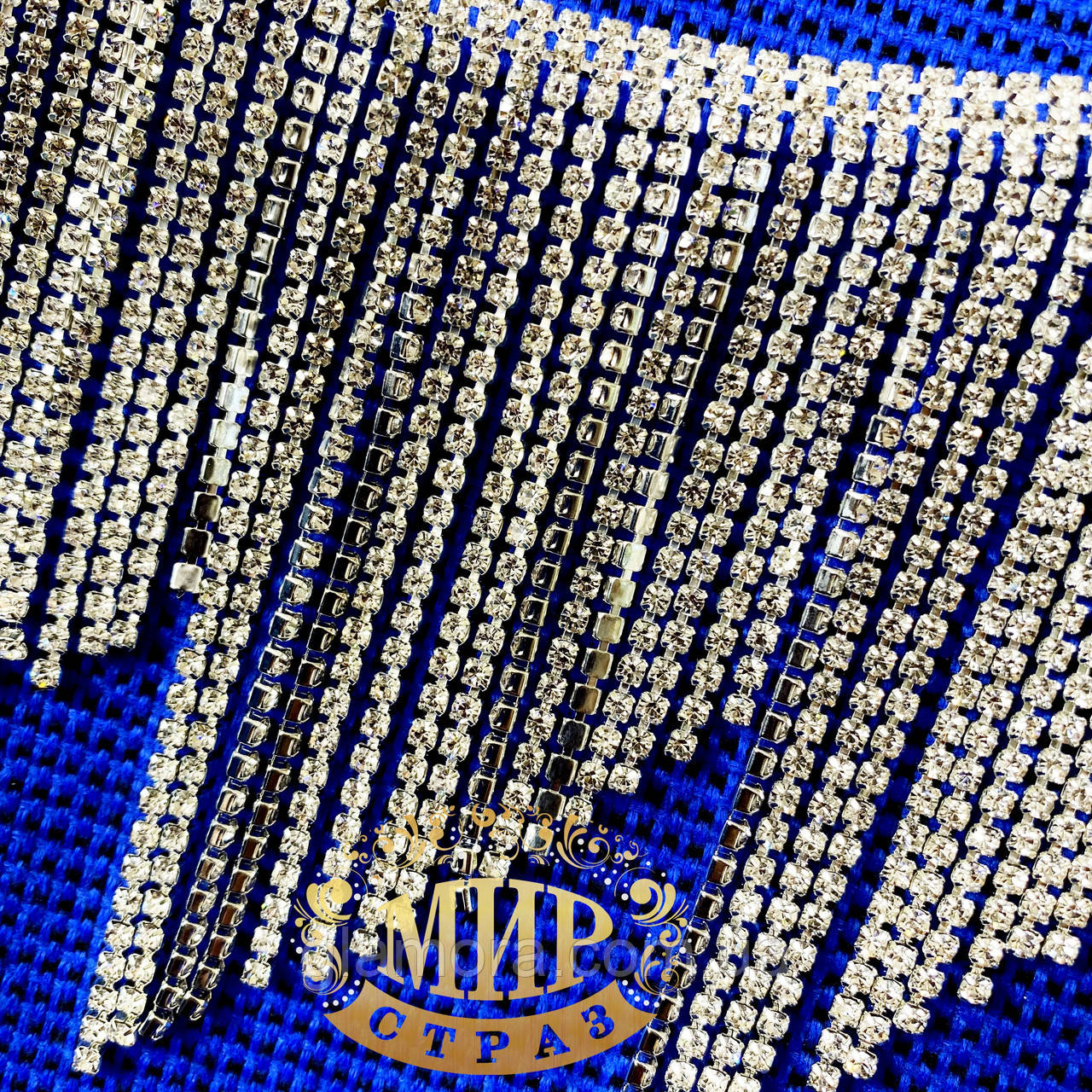 Густа стразова бахрома  №16 Crystal, висота 13 см*1м, фото 1