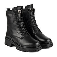 Ботинки женские черные кожаные на шнурках Meegocomfort 37 39