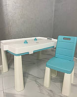 Детский стульчик и стол с комплектом для игры в аэрохоккей 04580/2