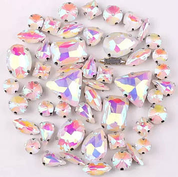 Стрази в срібних ланцюгах White Delite *50 шт.