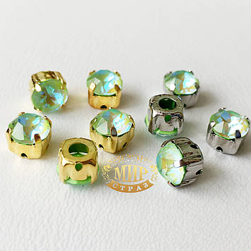 Шатоны в оправі Peridot Delite 6мм  (колір оправи на вибір)