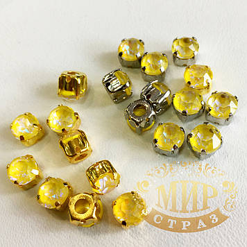 Шатони в оправі Citrine Delite 6 мм (колір оправи на вибір)