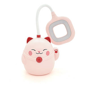 Настільна лампа кіт СS-290-3 гнучка світлодіодна акумуляторна USB дитяча Рожевий