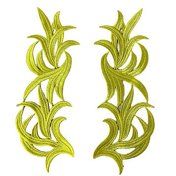 Лейси нашивні 30х9 см, Колір жовті, 1 пара