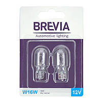Лампа накаливания Brevia W16W 12V 16W W2,1x9,5d B2, 2шт
