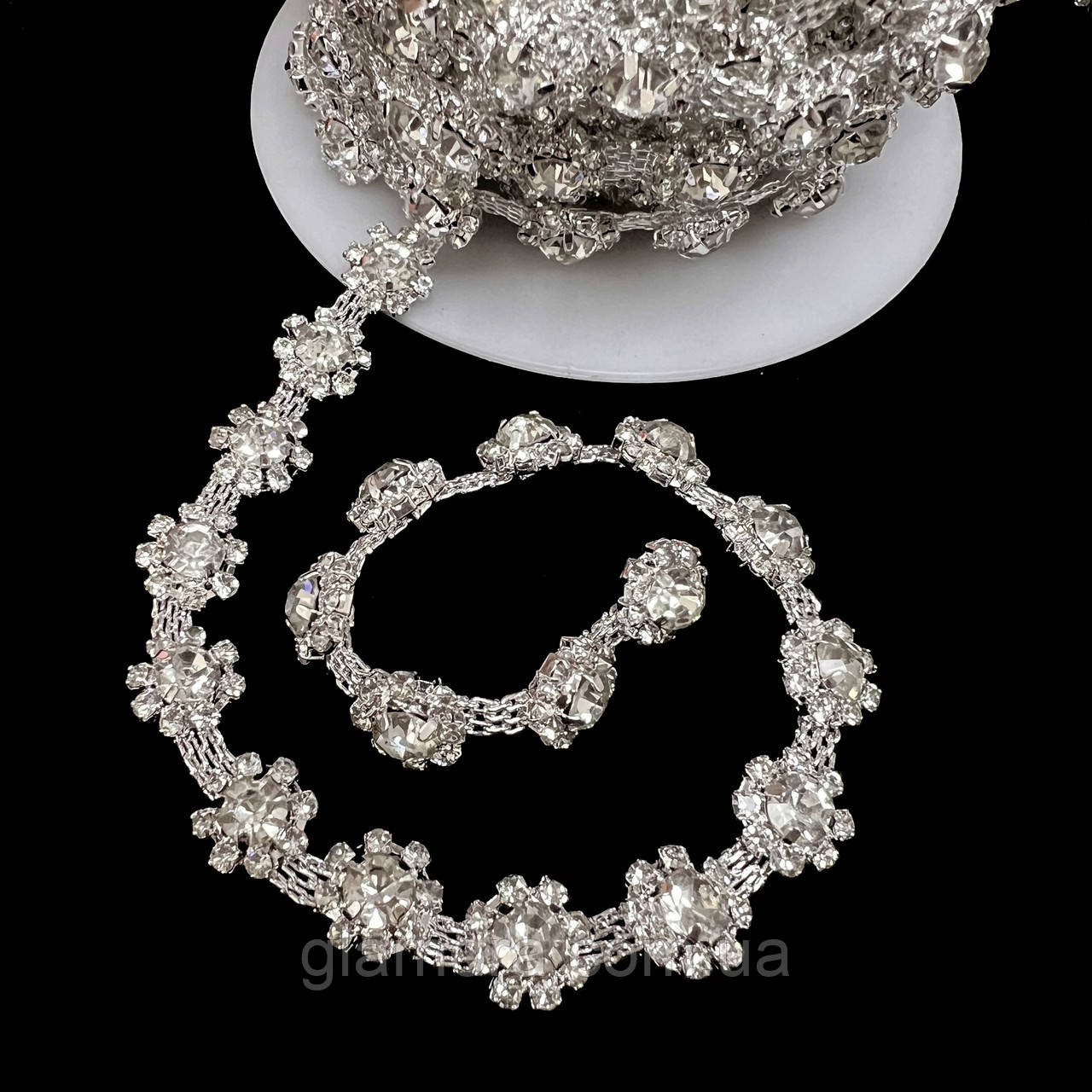 Стразова тасьма, Crystal квіточка (ширина 1см) *1 м