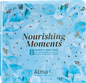 Набір для волосся, тіла та обличчя Nourishing Moments Alma K, (100 мл/100 мл/100 г/100 мл/50 мл/75 мл/30 мл/15 мл)