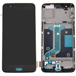 Дисплей OnePlus 3 A3003/OnePlus 3T A3010 модуль в зборі (екран та сенсор) з рамкою, оригінал, Чорний (OLED)