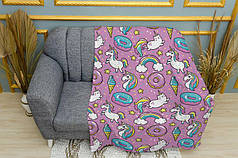 Плед «Cute Unicorn. Патерн. Веселка»