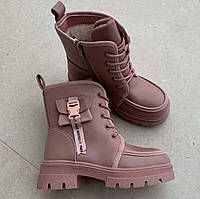 Черевики дитячі зимові пудра /30617/ 32р