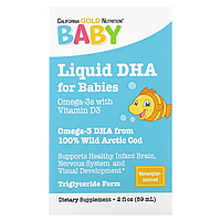 Omega-3 Baby's DHA Omega-3s with Vitamin D3 1050 мг California Gold Nutrition 59 мл