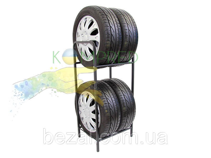 Стеллаж для четырех колес на два уровня 500х400х1200 Kompred OL474/1 - фото 2 - id-p2021270611