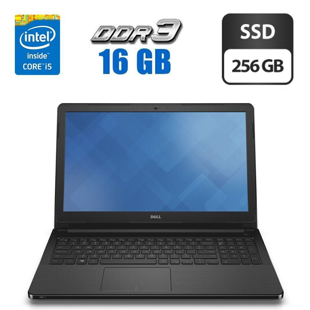 Ноутбук Б-клас Dell Vostro 3558/ 15.6" (1366x768) Сенсорний/ Core i5-5200U/ 16 GB RAM/ 256 GB SSD/ HD 5500