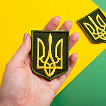 Набір шевронів 3 шт з липучкою Герб Тризуб України 6х8 см вишитий патч нашивка шеврон Україна, фото 5