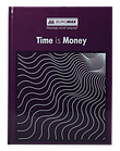 Книга канцелярська TIME IS MONEY, А4, 96 л, клітинка, офсет, тверда ламінована обкладинка, фіолетова