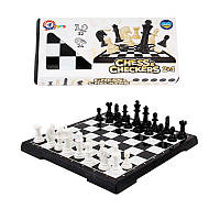 Настольные шашки и шахматы, набор настольных игр, черно-белые, пластиковая доска