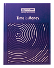 Книга канцелярська TIME IS MONEY, А4, 96 л, карта, офсет, тверда ламінована обкладинка, синя