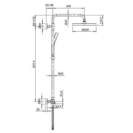 Душова колона з термостатичним змішувачем Koer KB-55013-01 (Кольоровий) (KR4730), фото 2