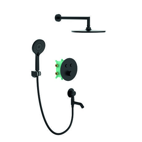 Вбудована душова система з термостатом Koer KB-67012-05 (Кольор чорний) (KR4729), фото 1