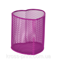 Підставка для ручок "серце" 92х88х100 мм, металева, рожевий, KIDS Line