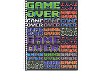 Блокнот "Pixel: Game Over" А5, пластикова обкладинка, спіраль, 60 аркушів, карта