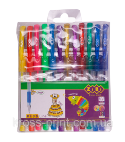 Набір з 12 гелевих ручок, NEON&GLITTER, у пластиковому пеналі, KIDS Line