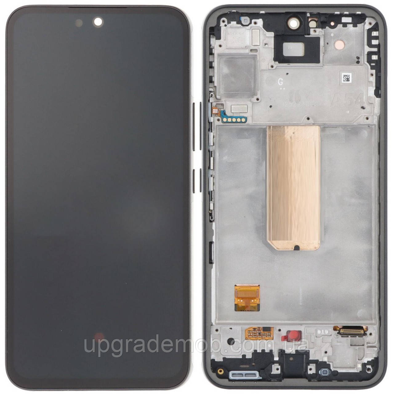 Дисплей модуль тачскрин Samsung A546 Galaxy A54 чорний OLED (Small LCD) з рамкою сірого кольору Graphite