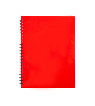 Зошит для нотаток GLOSS, А6, 80 арк., клітинка, пласт. обкладинка, червоний
