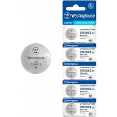 Літієва батарейка Lithium "таблетка" CR2032 5шт/уп blister Westinghouse CR2032-BP5