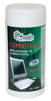 Серветки вологі для екранів ТВ і моніторів, 100 шт. у банці