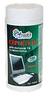 Серветки вологі для екранів ТВ і моніторів, 100 шт. у банці
