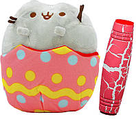 Комплект Мягкая игрушка кот в яйце Pusheen cat и Антистресс игрушка Mokuru (n-729)