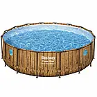 Каркасний басейн Bestway Дерево 56725 (488х122 см) з картриджним фільтром, сходами та тентом, фото 2
