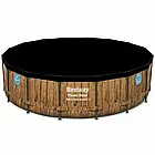 Каркасний басейн Bestway Дерево 56725 (488х122 см) з картриджним фільтром, сходами та тентом, фото 3