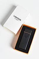Зажигалка USB Supretto с дисплеем ветрозащитная черная