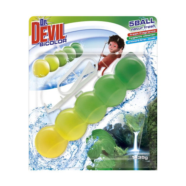 Підвісний блок для унітазу Dr. Devil WC BiColor Природна свіжість 8595025829733 35 г ID 4549457