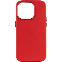 Шкіряний чохол Leather Case with MagSafe для iPhone 14 Crimson