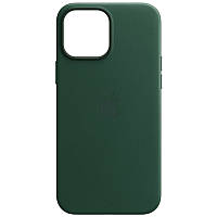 Кожаный чехол Leather Case with MagSafe для iPhone 14 Military Green