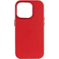 Шкіряний чохол Leather Case with MagSafe для iPhone 13 Pro Max Crimson