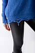 Жночий джемпер з рваностями синій 62016 ONE SIZE (2000000120836), фото 4