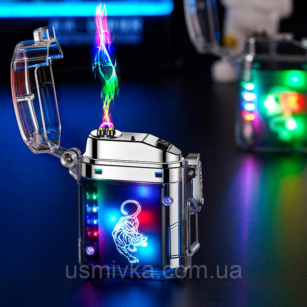 Електроімпульсна запальничка usb з підсвіткою в подарунковому пакованні LB-731