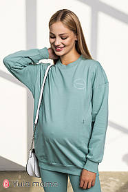 Оверсайз світшот - туніка для вагітних і годуючих мам з секретом годування Mriya light розмір S Юла Мама М'ятний