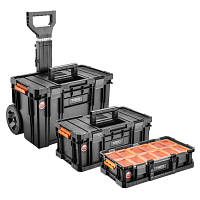 Ящик для інструментів Neo Tools модульна система на коліщатках, 3 модулі, об'єм 78 л, до 35 кг (84-066) — Вбори