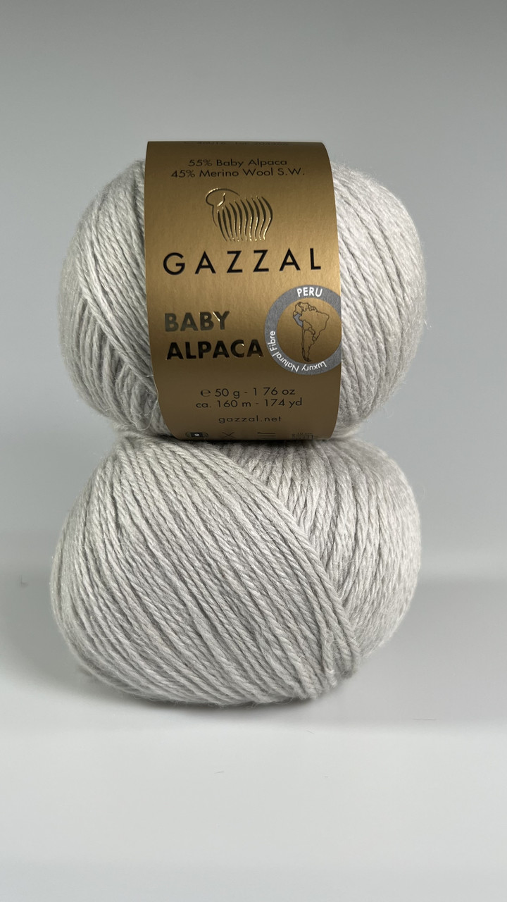 Пряжа Gazzal Baby Alpaca - 46016 світло-сірий