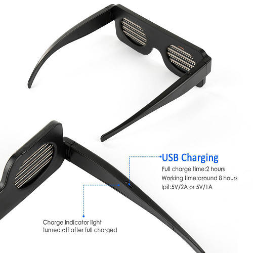 Красные светодиодные Led El очки 8 режимов работы, Светодиодные очки со ...