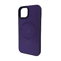 Стильный стеклянный чехол с MAGSAFE для Apple iPhone 13 фиолетового цвета