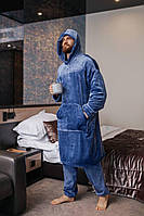 Унисекс пижама махровая полированная с капюшоном Турция мужская пижама , женская пижама ( можно купить парой)