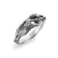 Серебряное рельефное кольцо "Корни", перстень с чернением из серебра 925 пробы